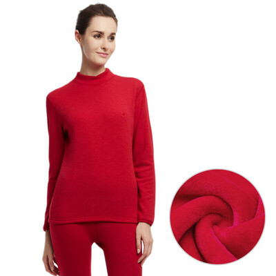 

Playboy PLAYBOY 8202 thermal underwear womens suit plus velvet thick cotton this years high-necked middle-aged autumn&winter autumn clothes long pants ladies warm suit big red XL