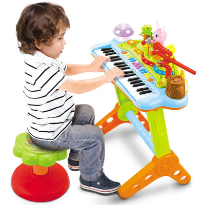 

Villo игрушка (HUILE TOYS) обучающие игрушки многофункциональных клавиатуры с микрофоном развивающих игрушек фортепиано детьми 37 ключом пианино