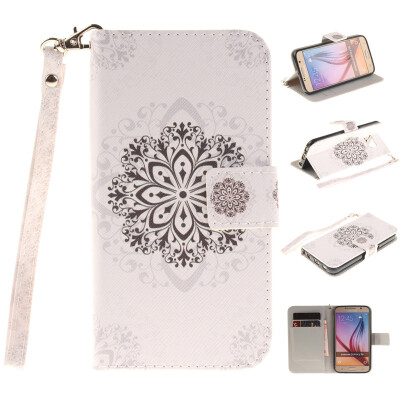 

Datura flowers Design PU Leather Flip Cover Wallet Card Holder Case for SAMSUNG GALAXY S6