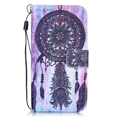 

Black Windbell PU Leather Flip Cover Wallet Card Holder Case for Iphone 7