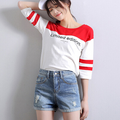

City Plus CITYPLUS Faculty of Arts Wind High waist breakout hot pants loose loose denim shorts CWDK173253 blue 27
