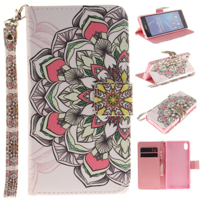 

Multilateral flowers Design PU Leather Flip Cover Wallet Card Holder Case for SONY Xperia Z2