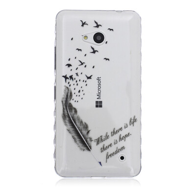 

Feathers and birds Pattern Soft Thin TPU Rubber Silicone Gel Case Cover for Microsoft Lumia 640