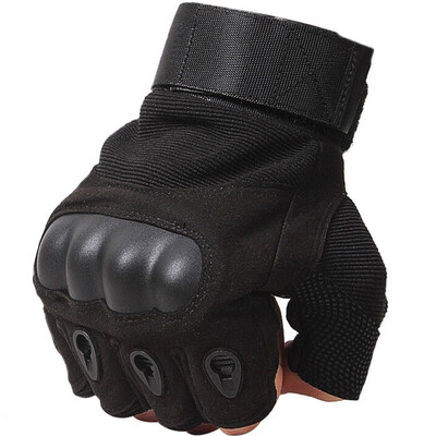 

Bovnik outdoor climbing black hawk half finger special gloves sports tactical gloves riding gloves hard shell XL