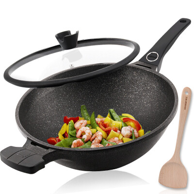 

Jingdong Supermarket Weiyi no smoke Induction Cooker Wok no sticky pan Smoke-free non-stick cooking pot with fire Universal 32cm GW64