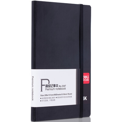 

Effective deli 3347 strap design texture leather surface note notebook intimate pocket 25k 98 color random