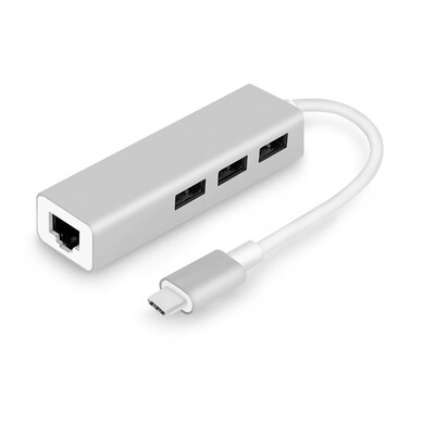 

Ferguson cabos F04603 Apple notebook macbook 12 inch USB31 adapter Type-C network card Ethernet line interface switch hub20 version of silver