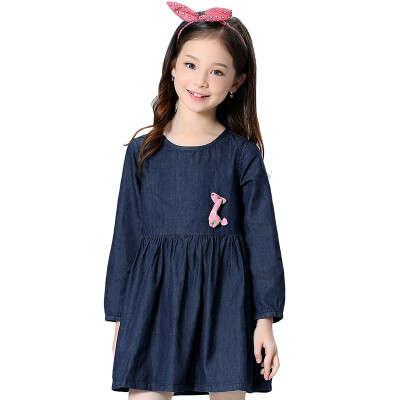 

Cappuccino Girl Cowboy Long Sleeve Dress Spring & Autumn England Design Long Sleeve Princess Dress E051A120