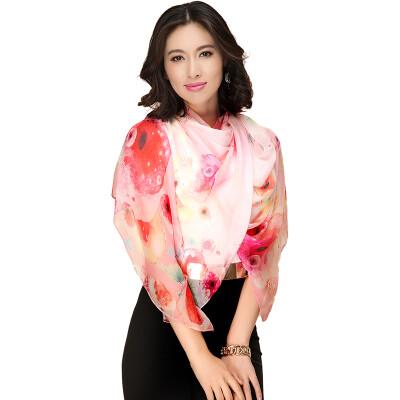 

Jingdong supermarket Shanghai story STORY Of SHANGHAI multicolored crystal powder silk scarf female spring silk shawl scarf