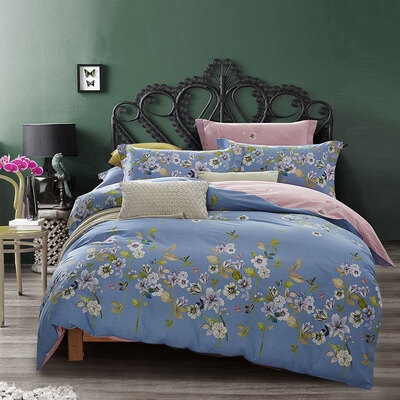 

Ying Xin домашний текстиль хлопчатобумажная кожа высокопрофильная высокоплотная саржа печать двуспальная кровать четырехсекционный костюм для 1,5 / 1,8 метра кровать цветок язык толстый