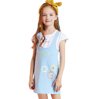 

Descartes DEESHA Girls' Set Little Hat Letter Print Big Child Slim Set 811721908 Light Blue 110