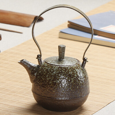 

Junyu black pottery teapot filter tea teapot Japanese tea ceremony Kung Fu tea pot kiln green glaze to ment