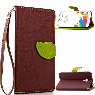

Brown Design PU Leather Flip Cover Wallet Card Holder Case for MEIZU Metal