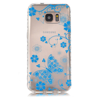 

Blue butterfly Pattern Soft Thin TPU Rubber Silicone Gel Case Cover for SAMSUNG GALAXY S7 Edge