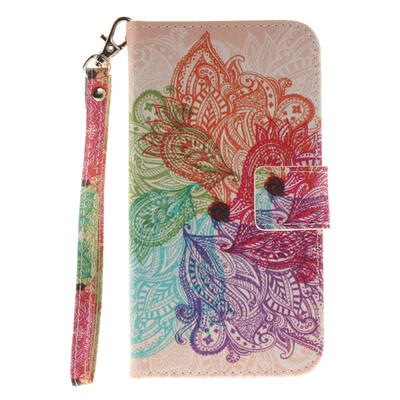 

Colorful flowers Design PU Leather Flip Cover Wallet Card Holder Case for LG G3