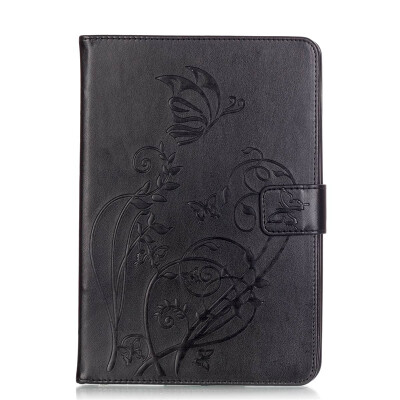 

Black Flower Design PU Leather Flip Cover Wallet Card Holder Case for IPAD PRO 97