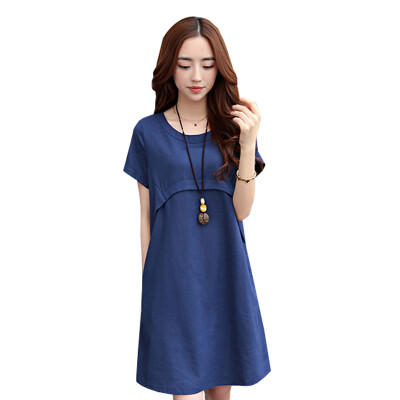 

Arthur Magic Womens Cotton One Piece Dress Long Sleeve Loose Большая юбка юбка S324 Blue M Код