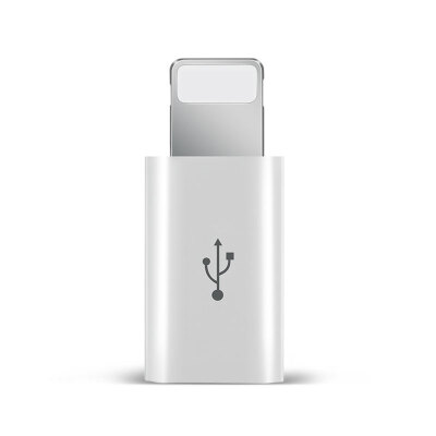 

Bees (wings of bees) Micro USB to Apple Lightning adapter phone data / charge line conversion head white