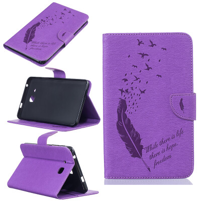 

Purple feathers Style Embossing Classic Flip Cover with Stand Function and Credit Card Slot for SAMSUNG GALAXY Tab A 7.0 T280