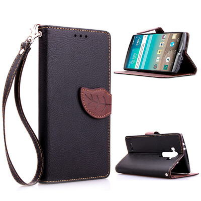 

Black Design PU Leather Flip Cover Wallet Card Holder Case for LG G4/H818