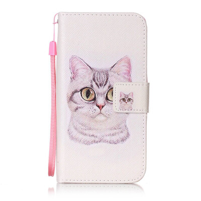 

Короткие волосы Cat Дизайн PU кожа флип Обложка Кошелек Карты Держатель чехол для Huawei Honor 4C