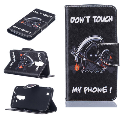 

Grim Reaper Design PU кожа флип Обложка Кошелек Карты Держатель чехол для LG K10