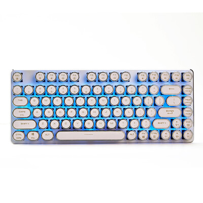 

Волшебный ребенок (magicforce) пара панк ретро пишущая машинка клавиатура 82 клавиши вишня чай ось серебристый белый шляпа лед синий свет