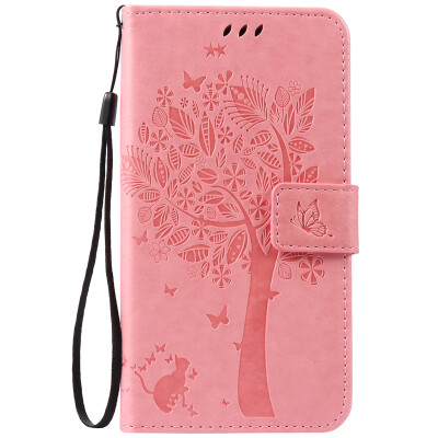 

Pink Tree Design PU Leather Flip Cover Wallet Card Holder Case for HUAWEI MATE