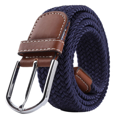 

LovingLilies Neutral Belt Classic Casual High-grade elastic woven health leisure needle buckle belt blue