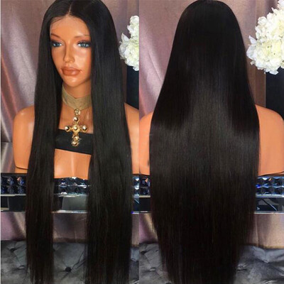 

Silky straight lace front wig human hair for women virgin peruvian glueless lace front wig with baby hair