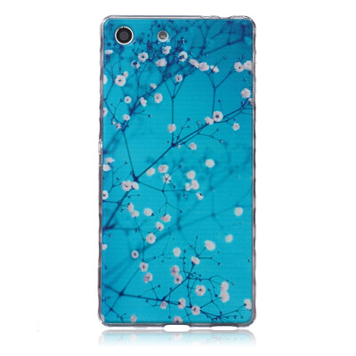 

Plum blossom Pattern Soft Thin TPU Rubber Silicone Gel Case Cover for SONY Xperia M5