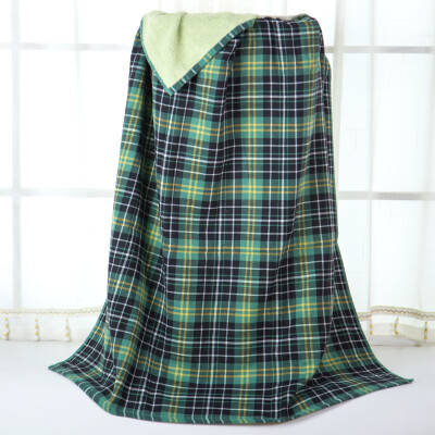 

Yaguang towel home textiles cotton gauze dyed thickening to increase the soft absorbent cotton Scotland impression bath towel green 85 * 160cm 500g