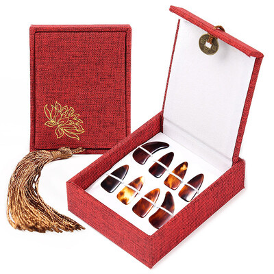 

Acacia LOVEBIRD Guzheng nail tortoiseshell color adult children&39s nails raw materials hand-polished musical instruments accessories groove thin section 8 pieces XS1031 trumpet