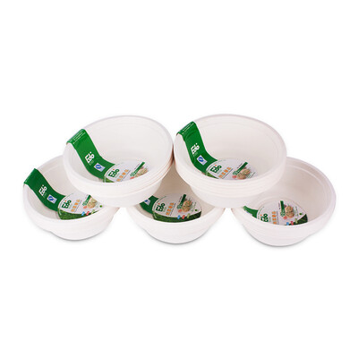 

EWO EDO disposable paper bowl outdoor barbecue picnic supplies 500ml soup bowl can be degraded 50 loaded YD2421