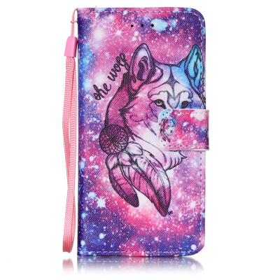 

Wolf Design PU Leather Flip Cover Wallet Card Holder Case for IPHONE 7G