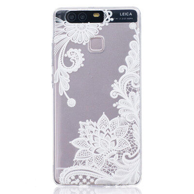 

Lace flowers Pattern Soft Thin TPU Rubber Silicone Gel Case Cover for HUAWEI P9