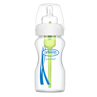 

Dr Drwn's (Ever Drum) wide mouth glass anti-flat gas baby bottle set 150ml + 270ml (EU import) WB0220-CH
