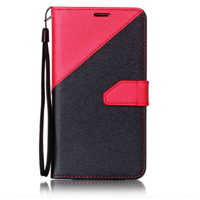

Black + red Design PU Leather Wallet Case Classic Flip Cover with Stand Function and Credit Card Slot for SAMSUNG Galaxy J7 2016/J