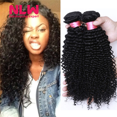 

N.L.W. 10A Brazilian virgin human hair 4 bundles Curly hair extensions