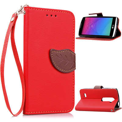 

Red Design PU Leather Flip Cover Wallet Card Holder Case for LG Leon C40