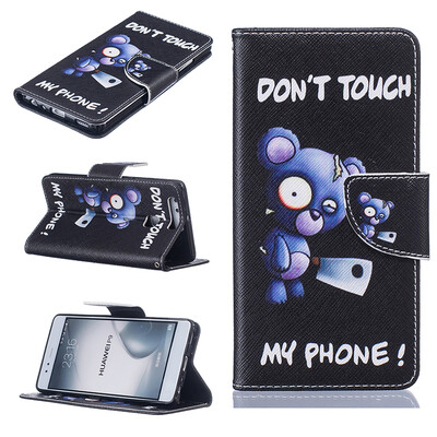 

Blue bear Design PU Leather Flip Cover Wallet Card Holder Case for HUAWEI P9