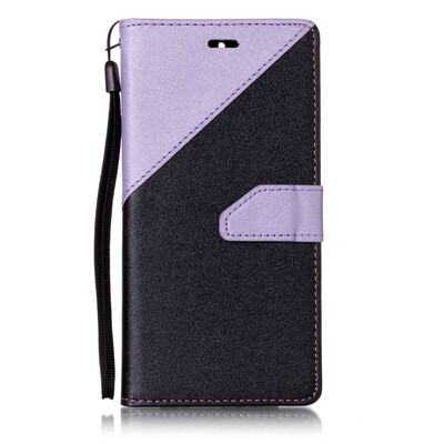 

Black + light purple Design PU Leather Wallet Case Classic Flip Cover with Stand Function and Credit Card Slot for ASUS ZenFone 3