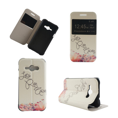 

Let's Run Design PU Leather Flip Cover Wallet Card Holder Case for Samsung Galaxy J1 Ace