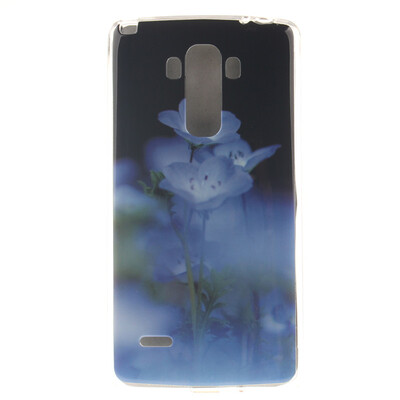 

Blue flower Pattern Soft Thin TPU Rubber Silicone Gel Case Cover for LG G4 StylusLS770