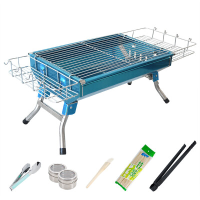 

Tour barbecue grill stainless steel barbecue grill can be folded charcoal oven configuration basket gift barbecue accessories 6 sets YSF-008SW