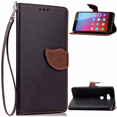 

Black Design PU Leather Flip Cover Wallet Card Holder Case for Huawei Honor 5X
