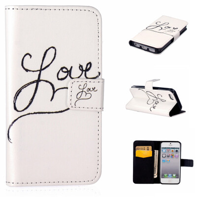 

Love Design PU Leather Flip Cover Wallet Card Holder Case for IPHONE 5S5SE