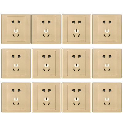 

Zhengtai (CHNT) socket panel switch socket five hole socket 12 only installed 10A champagne gold 7C series NEW7-C11102