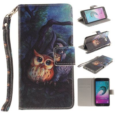 

Oil painting owl Design PU Leather Flip Cover Wallet Card Holder Case for SAMSUNG GALAXY A5 2016A510