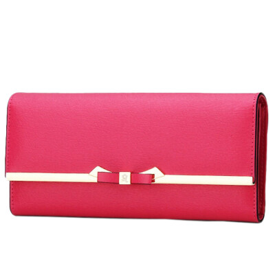 

Montessori (MONTAGUT) wallet female long paragraph two fold bow Korean version of the big money folder folder Ms. simple buckle R5222056214 pink